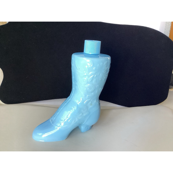 Vintage Avon Cologne Perfume Boot Bottle Blue Glass Vintage 1970’s Empty - Picture 2 of 11